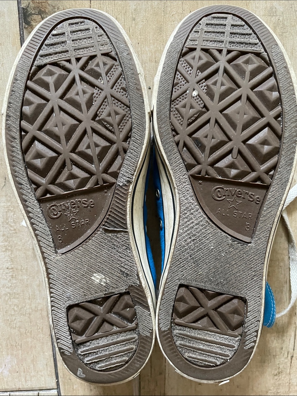 Converse High Top Sneakers - Bright Blue with White - men’s 8 women’s 10 - Picture 3 of 3